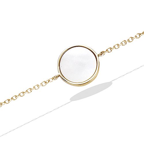 Bracelet rond nacre véritable - Plaqué Or