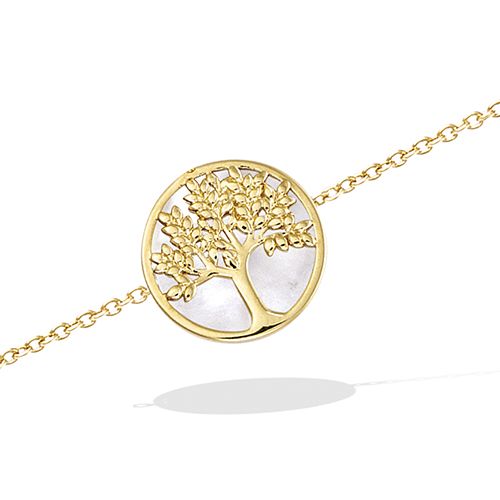 Bracelet arbre de vie rond - Plaqué Or