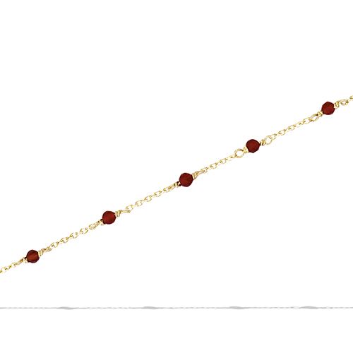 Bracelet - Chaîne - Agate rouge véritable