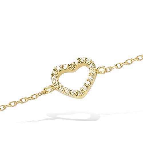 Bracelet - Coeur ajouré - Plaqué Or