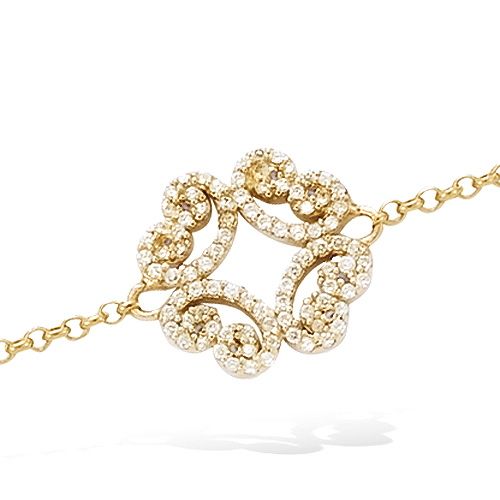 Bracelet arabesque pavé oxydes - Plaqué Or