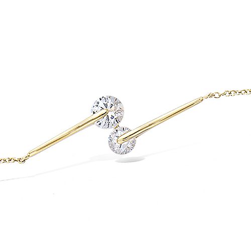 Bracelet en plaqué or avec oxydes de zirconium blancs