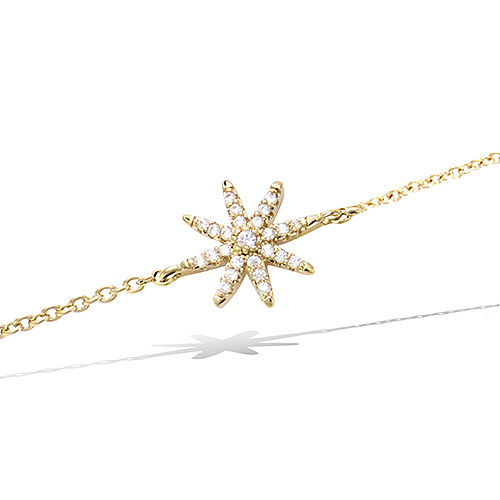 Bracelet étoile oxydes de zirconium - Plaqué Or