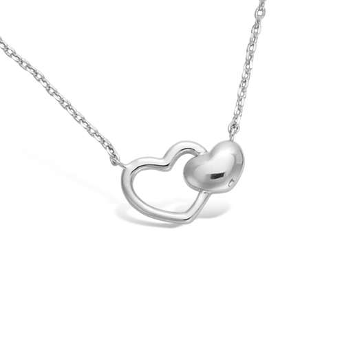 Collier double coeur - Argent 925