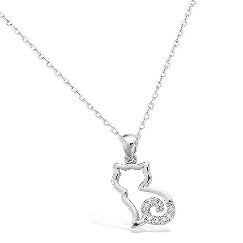 Pendentif chat oxydes - Argent 925