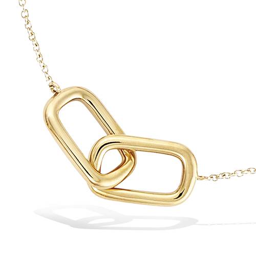 Collier entrelacé carrés - Plaqué Or