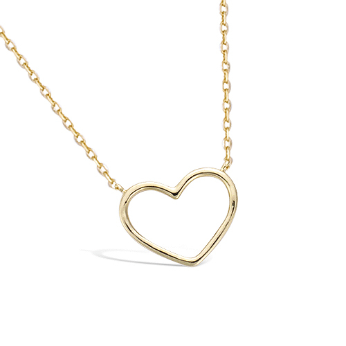 Collier forme cœur évidé - Plaqué Or