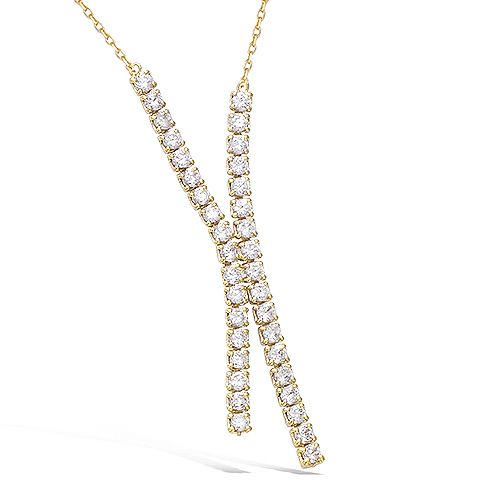 Collier rivière oxydes blancs - Plaqué Or