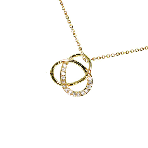 Collier noeud oxydes blancs - Plaqué Or