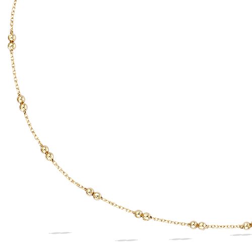 Collier chaîne double boules - Plaqué Or