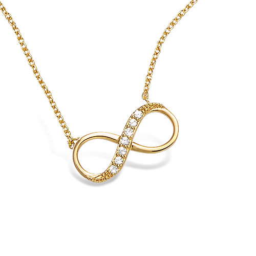 Collier infini pavé oxydes - Plaqué Or