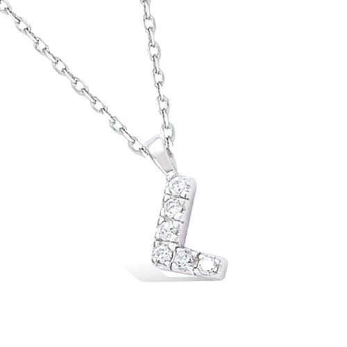 Pendentif lettre L oxydes - Argent 925