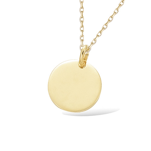 Pendentif pastille ronde 15 mm - Plaqué Or