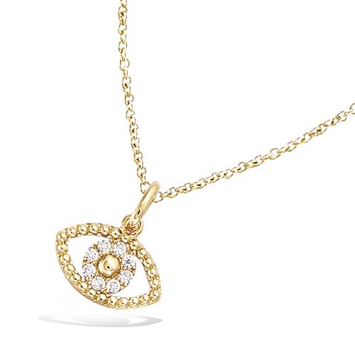 Pendentif œil oxydes blancs - Plaqué Or