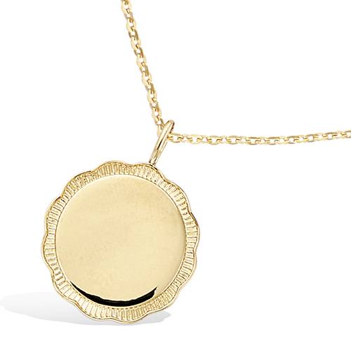 Pendentif rond lisse diamètre 18 mm - Plaqué Or