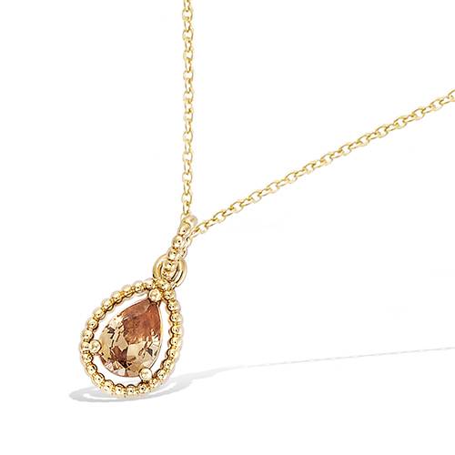 Pendentif goutte oxydes champagne - Plaqué Or