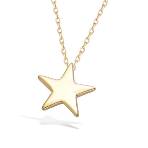 Pendentif étoile lisse diamètre 12 mm - Plaqué Or
