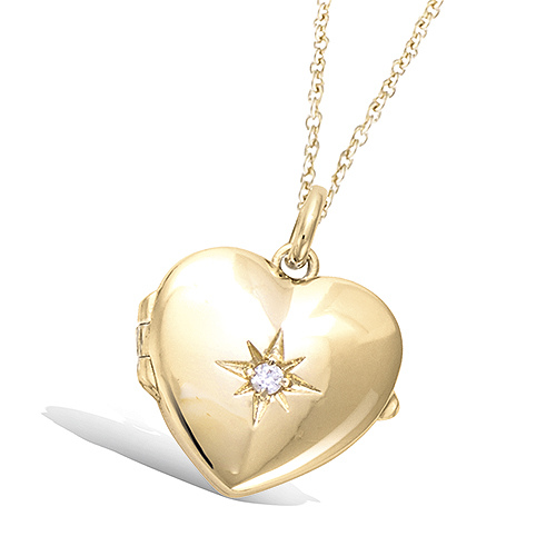 Pendentif coeur porte-photo - Plaqué Or