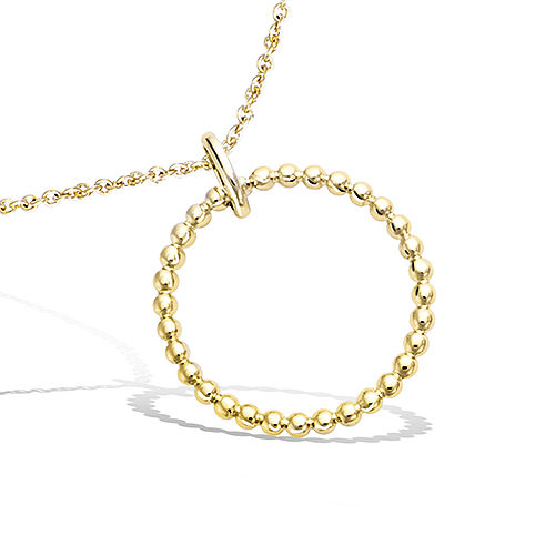 Pendentif cercle boule - Plaqué Or