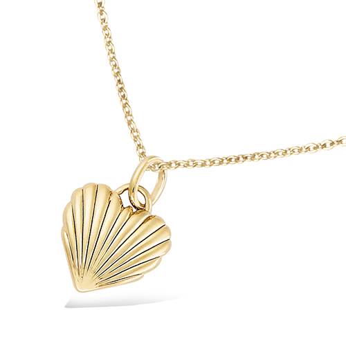 Pendentif cœur coquillage - Plaqué Or