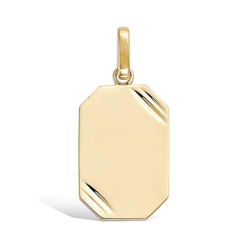 Pendentif rectangle lisse - Plaqué Or
