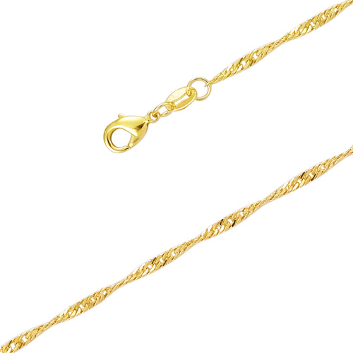 Chaîne cheville maille Singapour - Plaqué Or