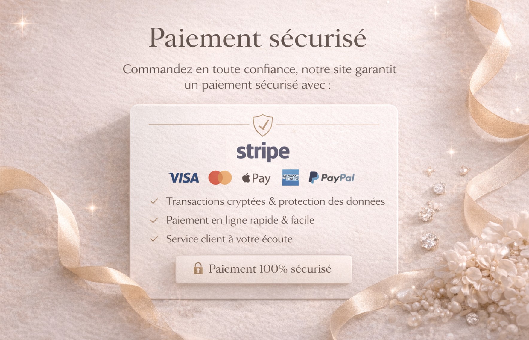 Paiement sécurisé pour l'achat de bijoux en ligne