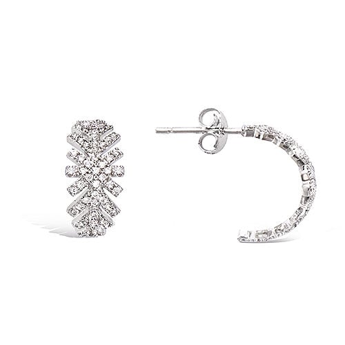 Boucles d’oreilles pendantes flocon de neige oxydes blancs - Argent 925