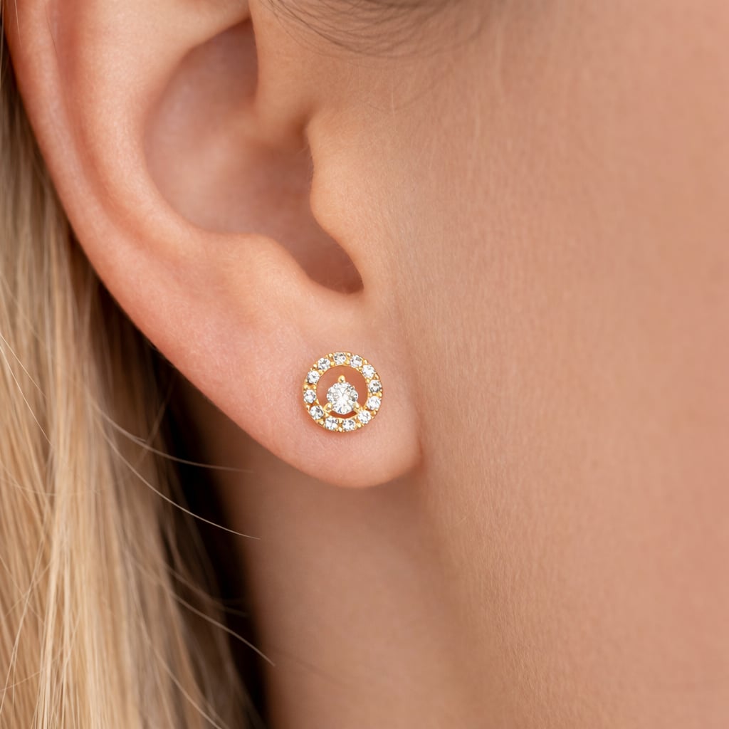 Boucles d'oreilles - cercle - Plaqué Or