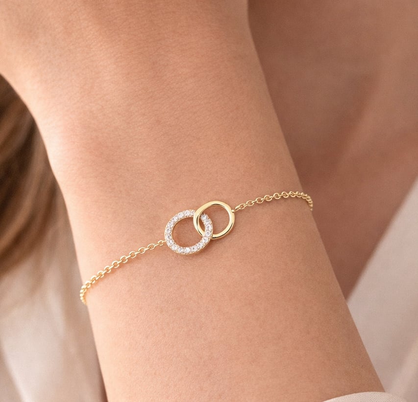 Bracelet - Double cercle - Plaqué Or