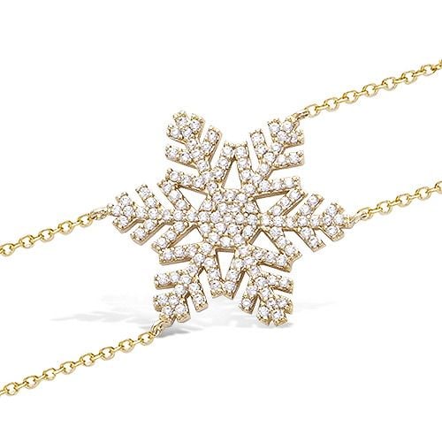 Bracelet - Flocon de neige - Plaqué Or